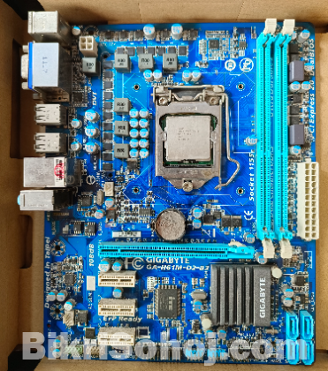 Gigabyte H61M-D2-B3 motherboard i3-2100 processor + 6GB Ram